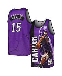 Men's Mitchell & Ness Vince Carter Purple Toronto Raptors 1998-99 Hardwood Classics Player Burst Tank Top