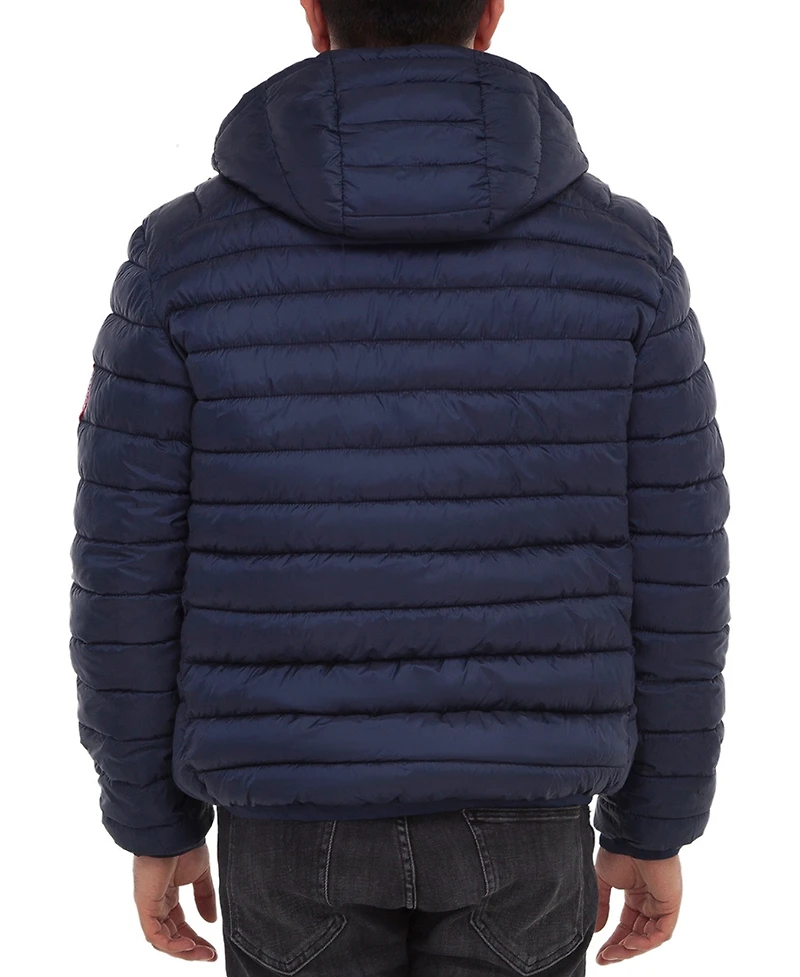 Men's Light Weight Quilted Hooded Puffer Jacket Coat