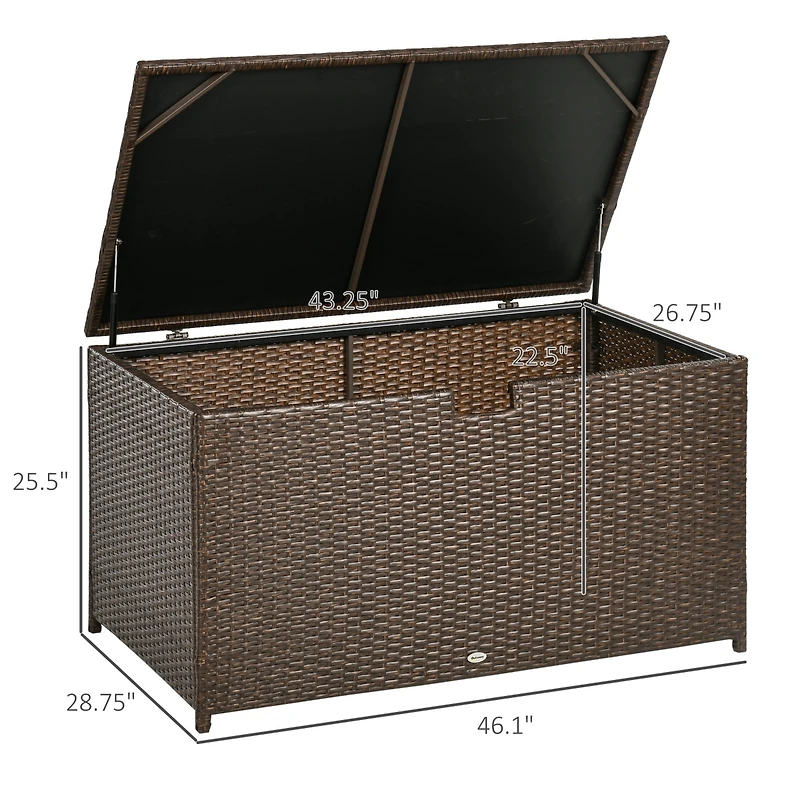 Outsunny 113 Gallon Deck Box with Groove Handle for Garden Tools