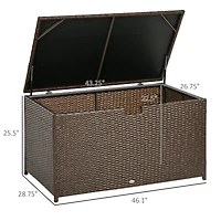 Outsunny 113 Gallon Deck Box with Groove Handle for Garden Tools