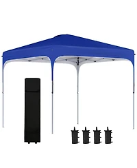 Outsunny Pop Up Gazebo Foldable Canopy Tent with Wheeled Carry Bag & 4 Leg Weight Bags