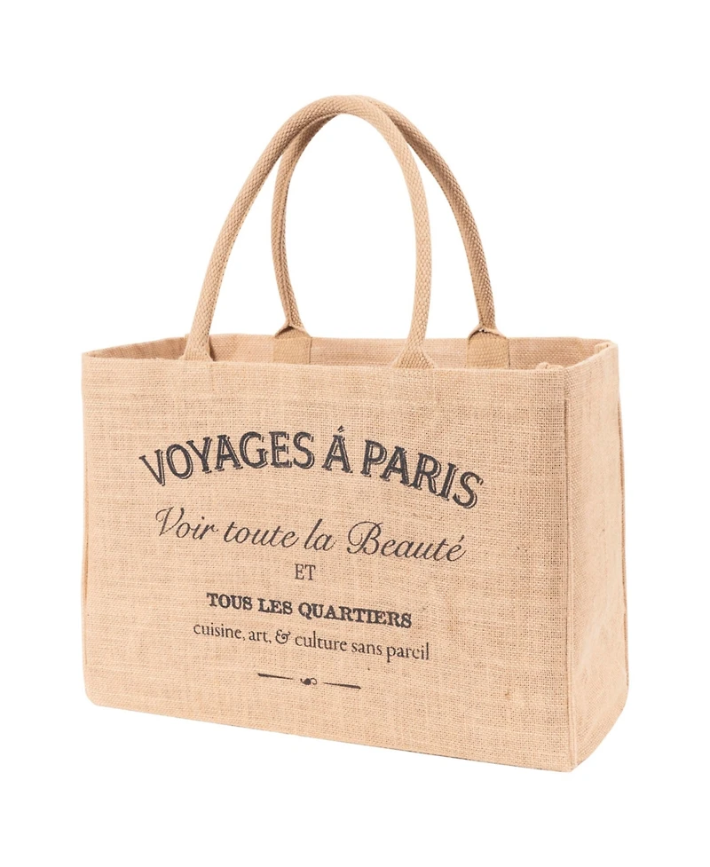 Kaf Home Jute Market Tote Bag with Voyages Print