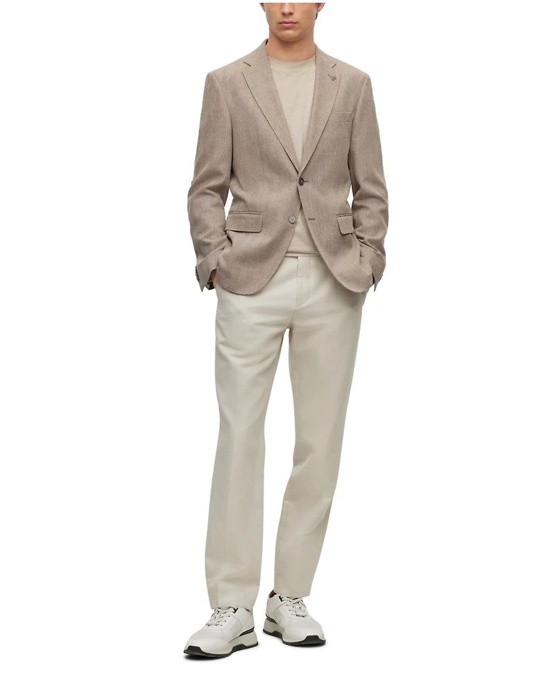 Boss by Hugo Boss Men's Herringbone Slim-Fit Jacket