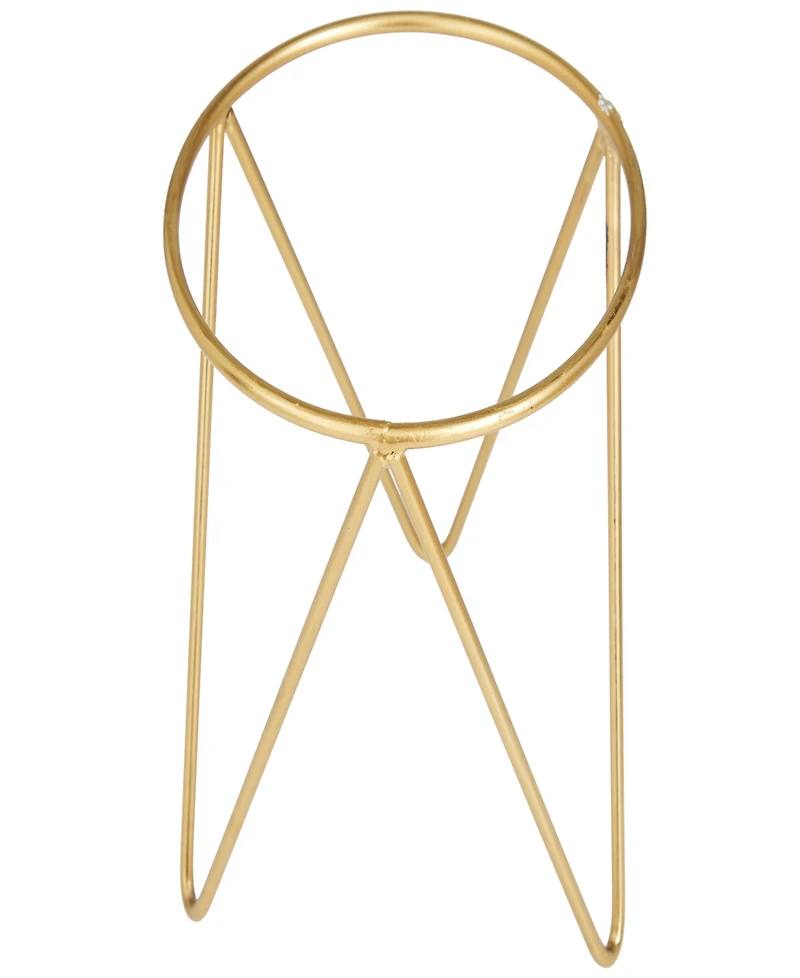 CosmoLiving Gold-Tone Metal Planter with Removable Stand Set of 2