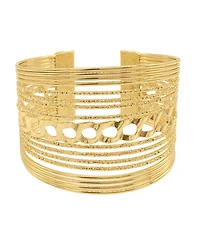 Adornia 14K Gold Plated Multi Strand Cuff Bracelet