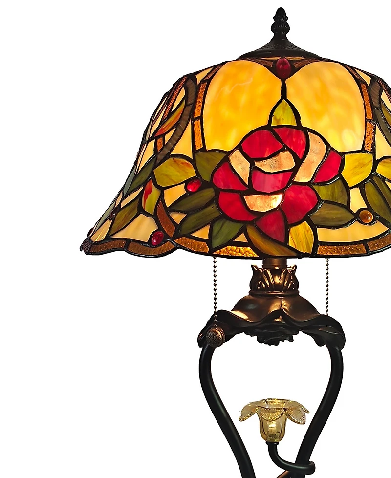 Dale Tiffany Floral Petal Table Lamp with Led Night Light