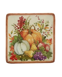 Certified International Harvest Blessings Set of 4 Canape Plates