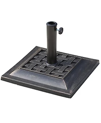 Outsunny 20 lbs Square Resin Umbrella Holder Base w/ Decorative Pattern