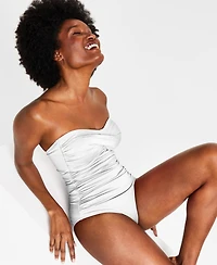 Anne Cole Twist-Front Ruched One-Piece Swimsuit