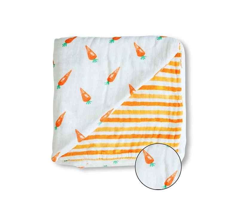 Certified Organic Muslin Four-Layer Reversible All Season Snug Blanket