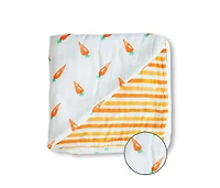 Certified Organic Muslin Four-Layer Reversible All Season Snug Blanket