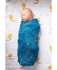 Gots Certified Organic Cotton Muslin Swaddle, Starry Night