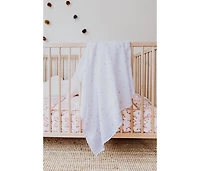 Malabar Baby Baby Gots Certified Organic Cotton Muslin Swaddle, Pink Star