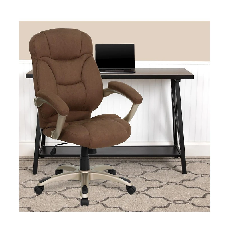 Emma+Oliver High Back Executive Ergonomic Office Chair With Silver Nylon Base And Arms
