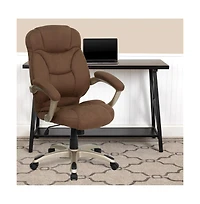 Emma+Oliver High Back Executive Ergonomic Office Chair With Silver Nylon Base And Arms