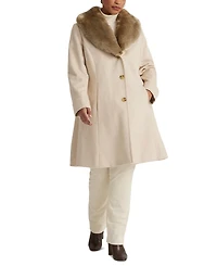 Lauren Ralph Lauren Plus Size Faux-Fur-Collar Coat
