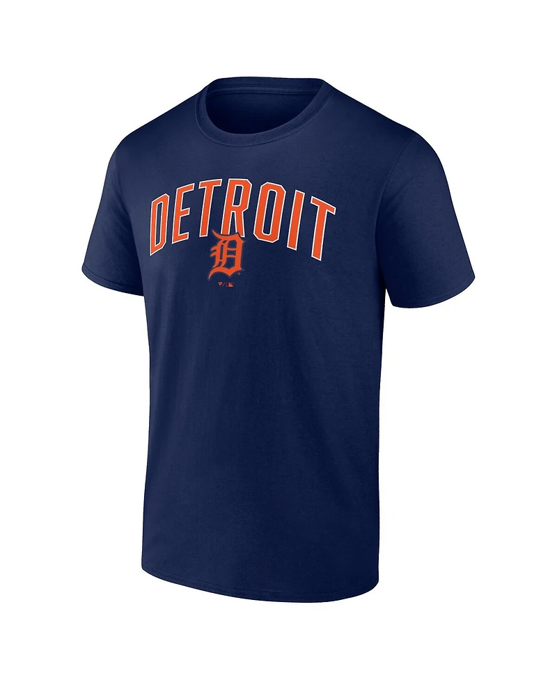 Men's Fanatics Navy, Heather Gray Detroit Tigers Arch T-shirt and Shorts Combo Set