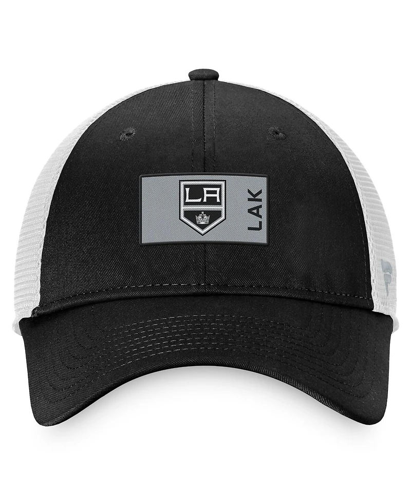 Men's Fanatics Black, White Los Angeles Kings Authentic Pro Rink Trucker Snapback Hat