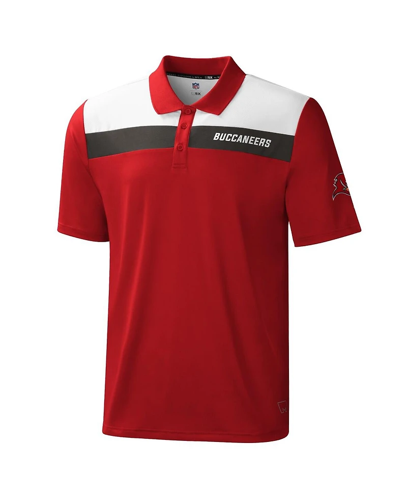 Men's Msx by Michael Strahan Red Tampa Bay Buccaneers Warrior Color Blocked Polo Shirt
