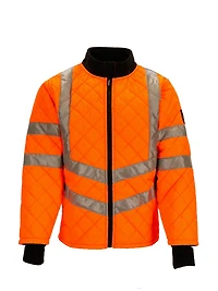 RefrigiWear Big & Tall HiVis Diamond Quilted Jacket - High-Visibility Insulated Work Jacket, Reflective Safety Outerwear