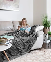 Nestl Cut Plush Lightweight Super Soft Fuzzy Luxury Bed Blanket