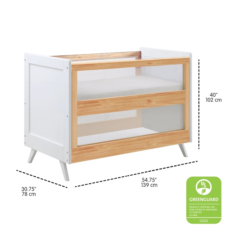 Halo Dream Inc. Breathable Mesh 3-in-1 Convertible Crib - Greenguard Gold Certified