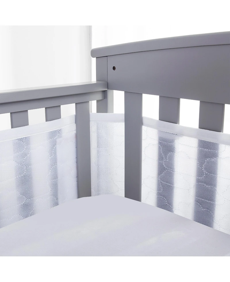 BreathableBaby Breathable Mesh Liner for Full-Size Cribs, Sheer Deluxe 5mm (Size 4FS Covers 3 or 4 Sides)