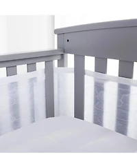 BreathableBaby Breathable Mesh Liner for Full-Size Cribs, Sheer Deluxe 5mm (Size 4FS Covers 3 or 4 Sides)