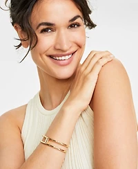 On 34th Gold-Tone Double-Row Bangle Bracelet, Exclusively at Macy's