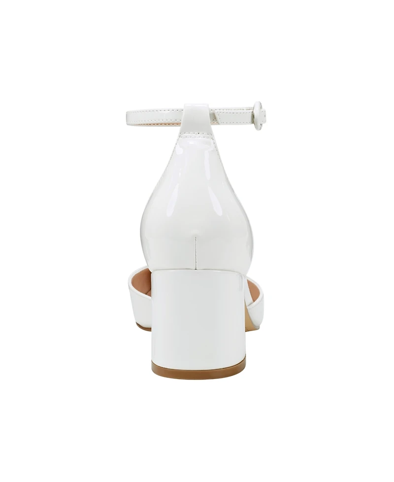 Bandolino Women's Lets Add Square Toe Block Heel Ankle Strap Pumps