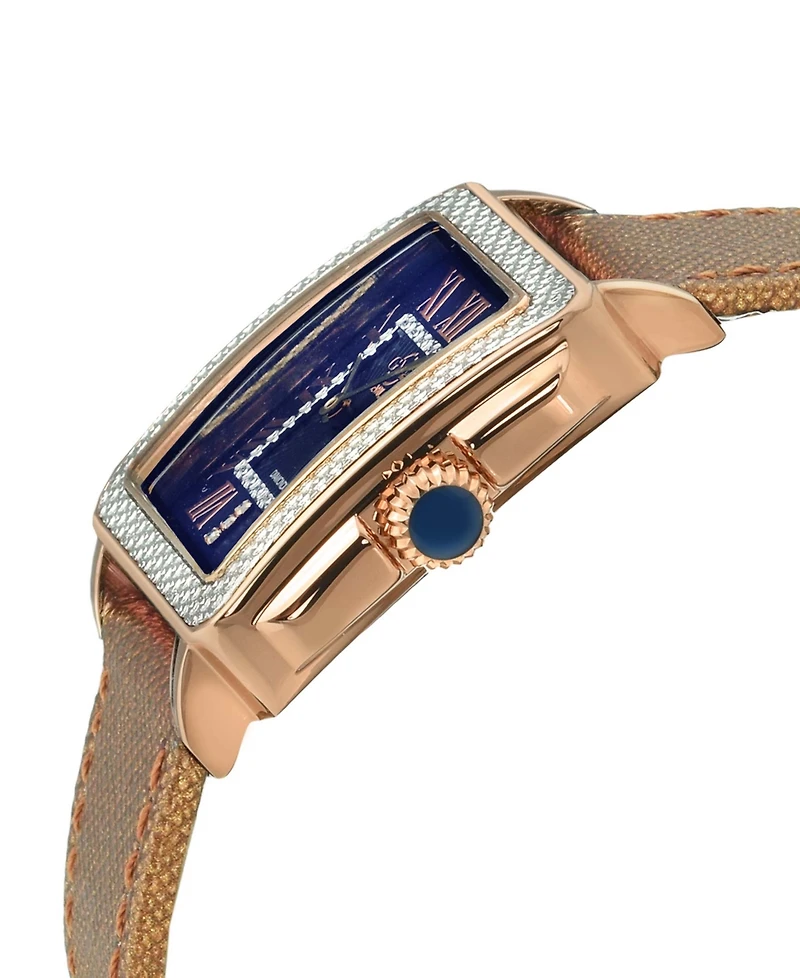 GV2 by Gevril Women's Padova Swiss Quartz Brown Leather Watch 30mm