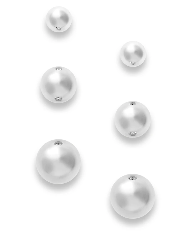 Ball Stud Earring Set 10k Gold or White