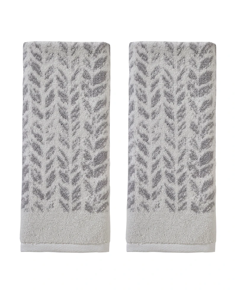 Skl Home Distressed Leaves Turkish Cotton 2 Piece Hand Towel Set, 26" x 16"