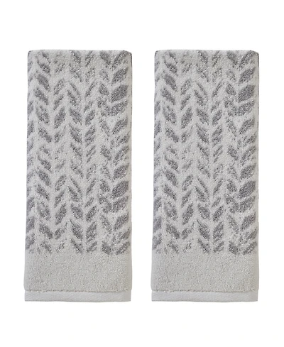 Skl Home Distressed Leaves Turkish Cotton 2 Piece Hand Towel Set, 26" x 16"