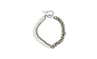 Rebl Jewelry Nour Pearl and Chain Bracelet