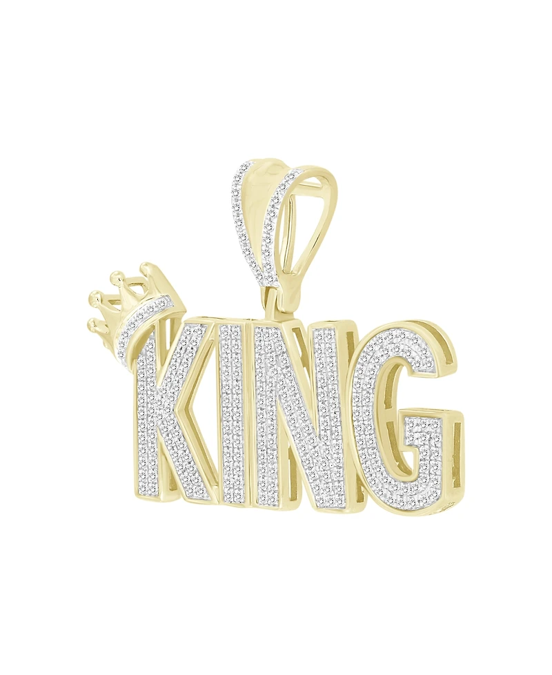 Men's Diamond King & Crown Pendant (1/2 ct. t.w.) in 10k Gold