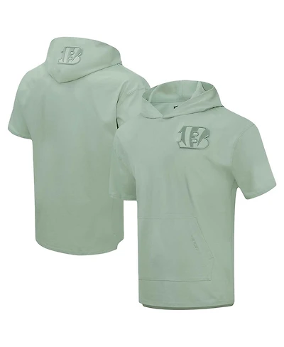 Men's Pro Standard Light Green Cincinnati Bengals Neutrals Short Sleeve Pullover Hoodie
