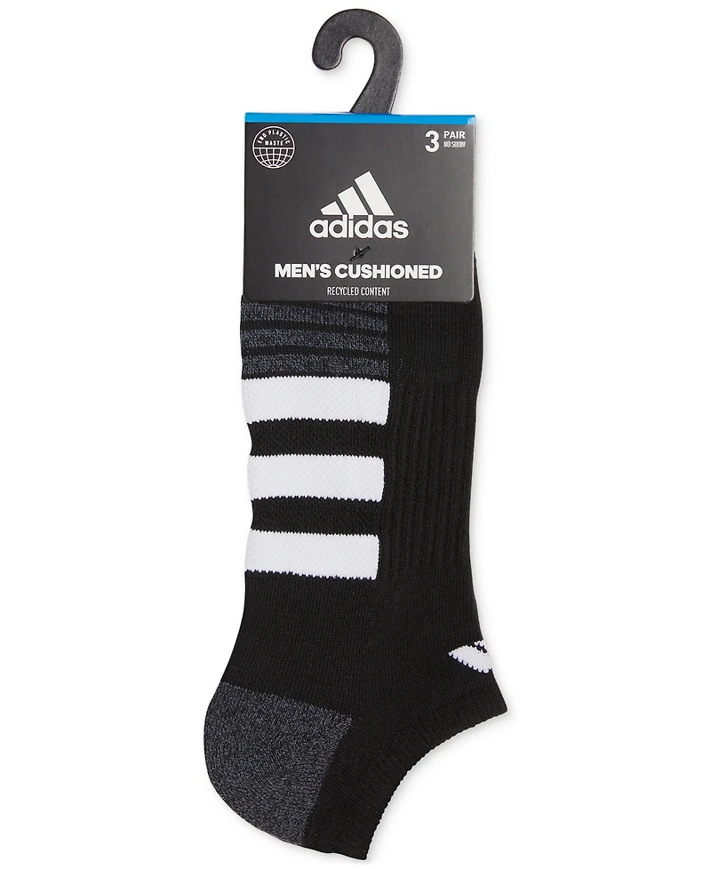 adidas Men's 3-pk. Cushioned No-Show Logo Socks
