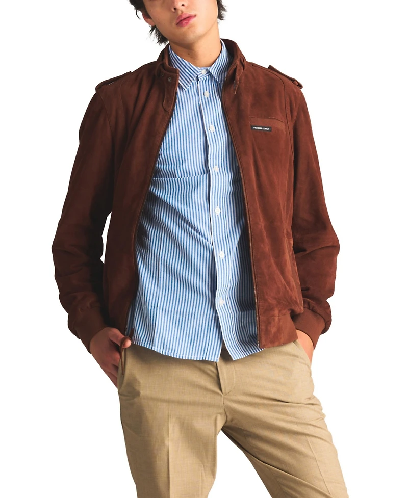 Members Only Men's Soft Suede Leather Iconic Jacket