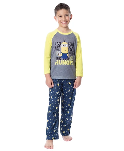 Despicable Me Boys Minions Sorry I Was Hungry Raglan Sleep 2PC Pajama Set