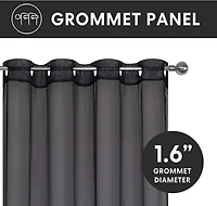GoodGram Montauk Accents 2 Piece Grommet Top Summery Sheer Voile Window Curtain Panels For Extra Long & Taller Windows