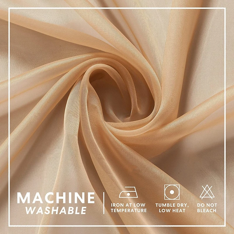 GoodGram Montauk Accents 2 Piece Grommet Top Summery Sheer Voile Window Curtain Panels For Extra Long & Taller Windows