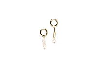 Joey Baby 18K Gold Plated Freshwater Pearls Mismatch Style - Aki Earrings For Women