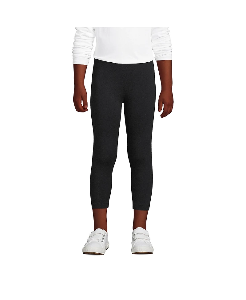 Lands' End Girls School Uniform Tough Cotton Capri Leggings