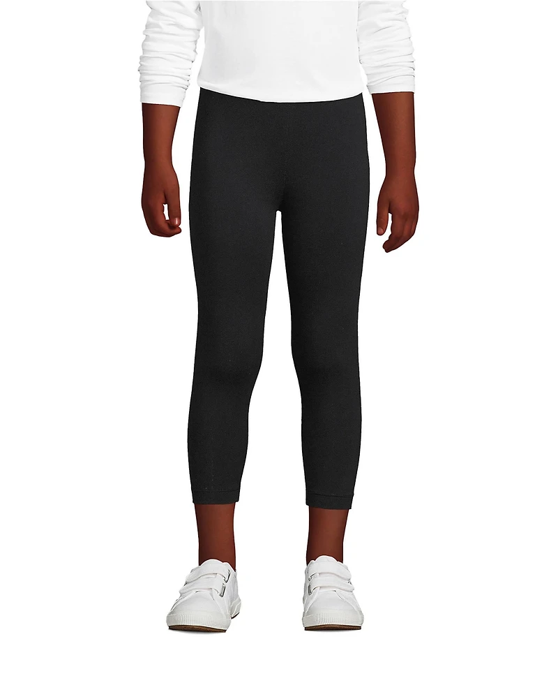 Lands' End Girls School Uniform Tough Cotton Capri Leggings