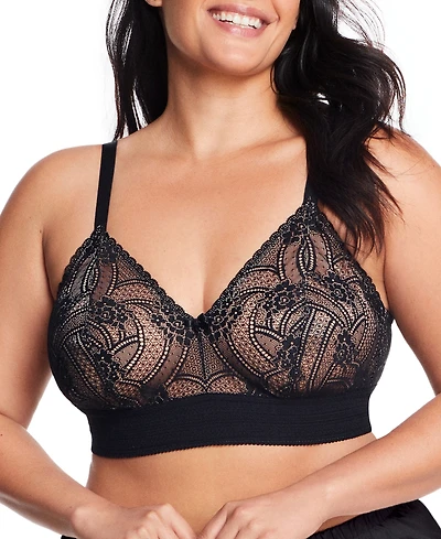Glamorise Plus Full Figure Bramour Gramercy Luxe Lace Wireless Bralette 7012