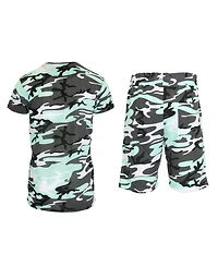 Galaxy By Harvic Men's Camo Short Sleeve T-shirt and Shorts, 2-Piece Set