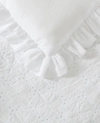 Laura Ashley Eyelet Ruffle Microfiber Piece Comforter Set