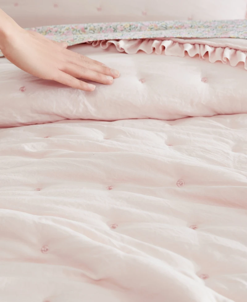 Laura Ashley Hailee Microfiber 3 Piece Quilt Set, Full/Queen