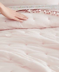 Laura Ashley Hailee Microfiber 3 Piece Quilt Set, Full/Queen